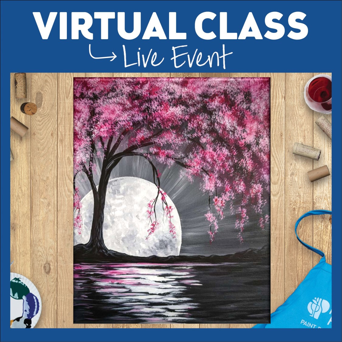 Moonlit Cherry Blossom Tree